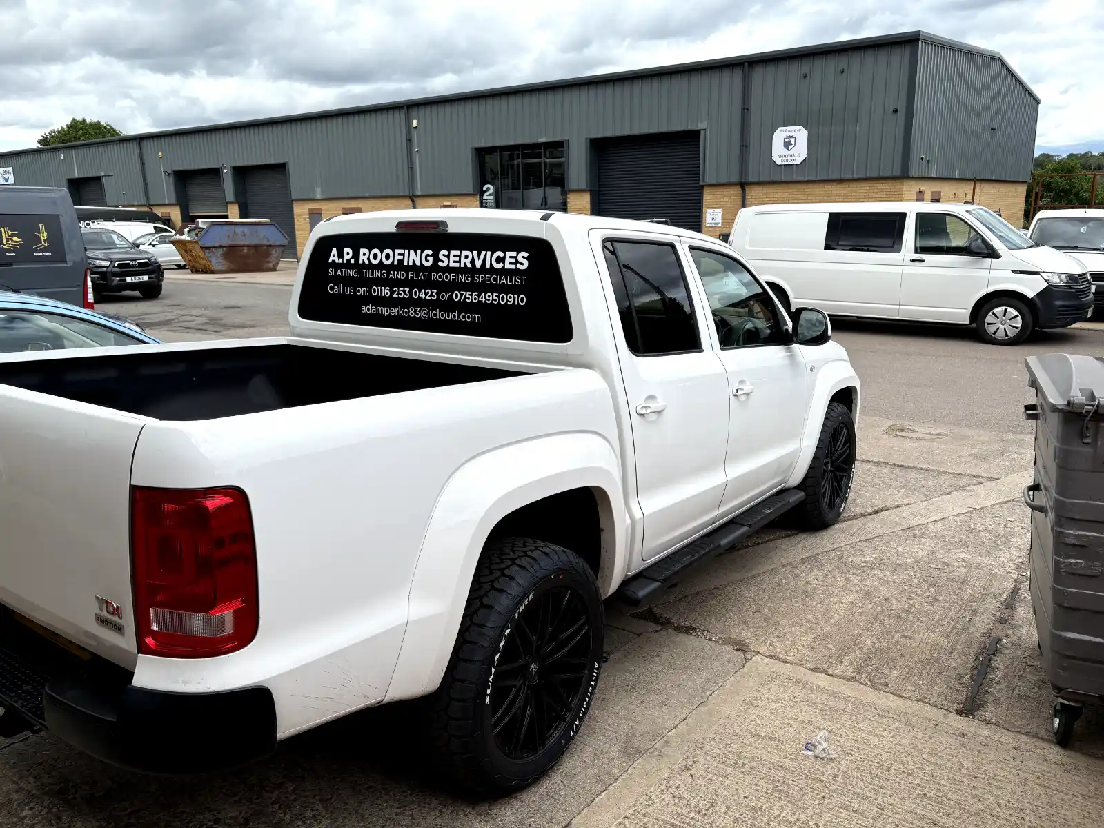 A.P Roofing Services van on site, Leicester