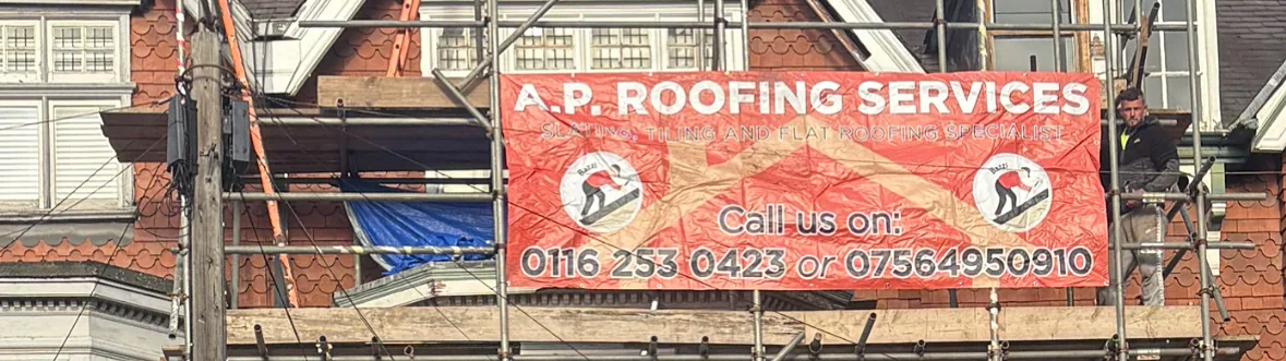 A.P Roofing Services team on a Leicester roof