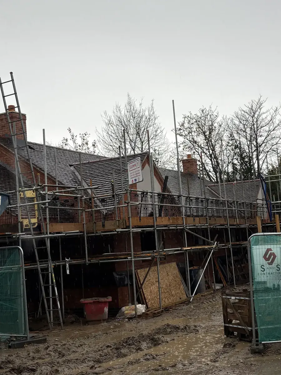 Re-roof in progress, Leicester