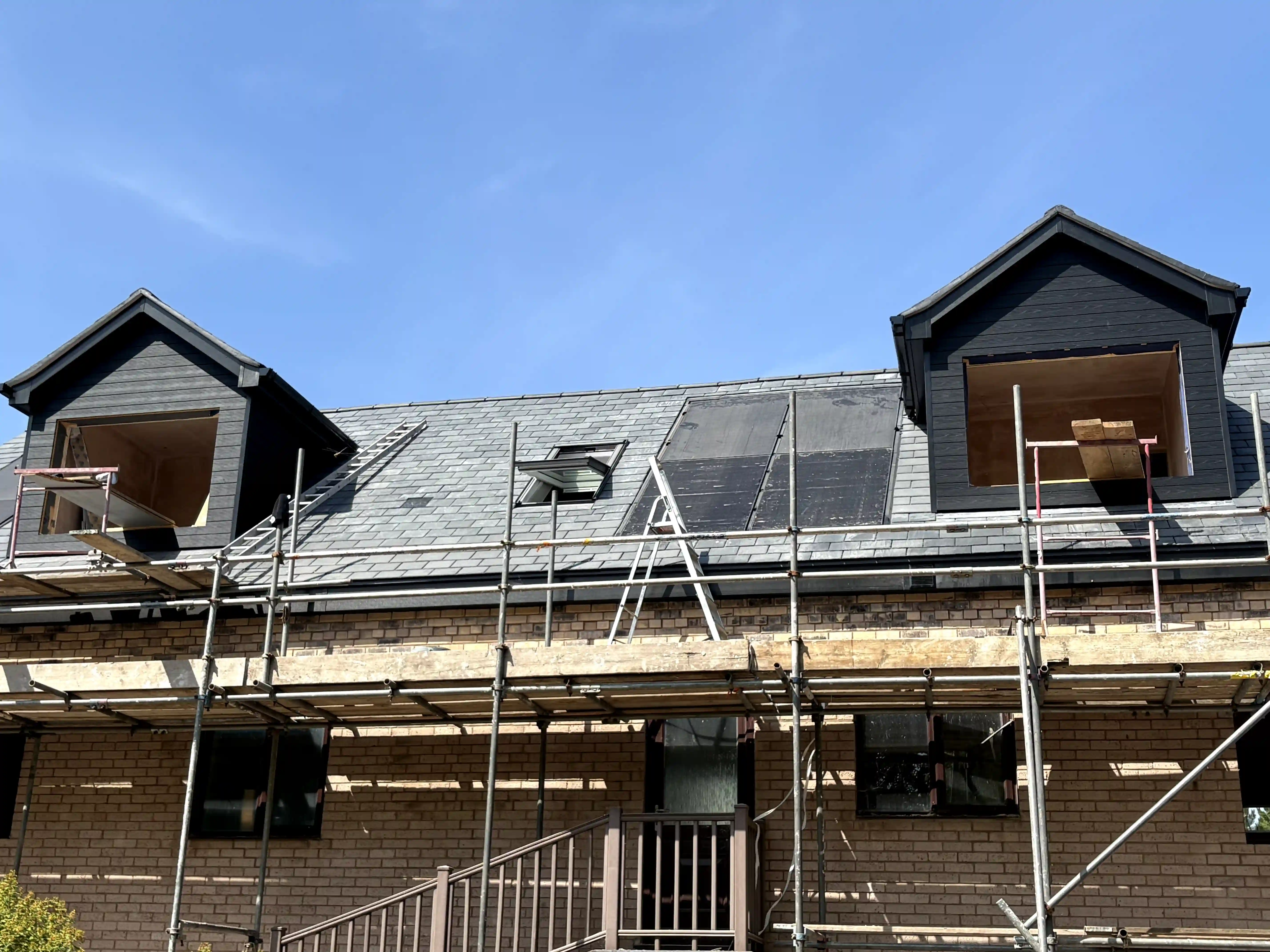 Natural slate new build — full elevation overview, Leicestershire