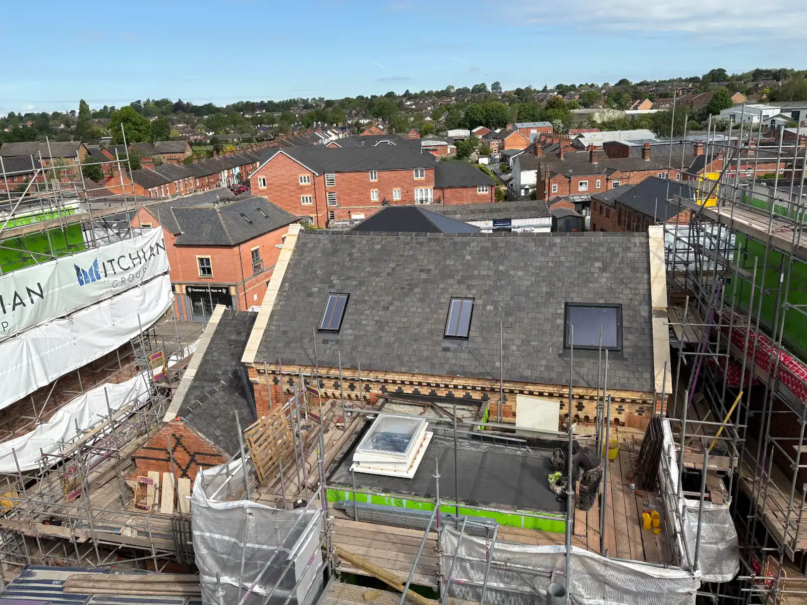 Second hand Welsh slate roof — full roof overview, Leicestershire