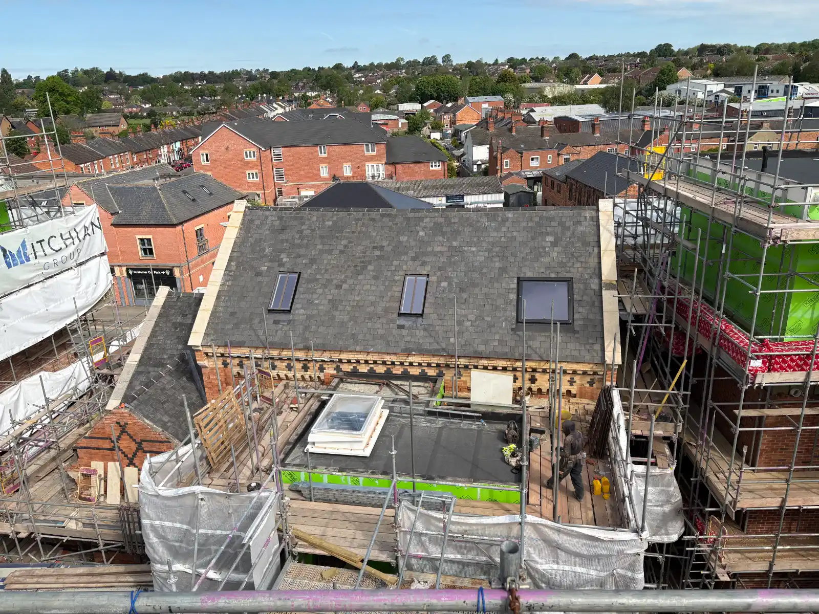 Welsh slate roof — completed front elevation