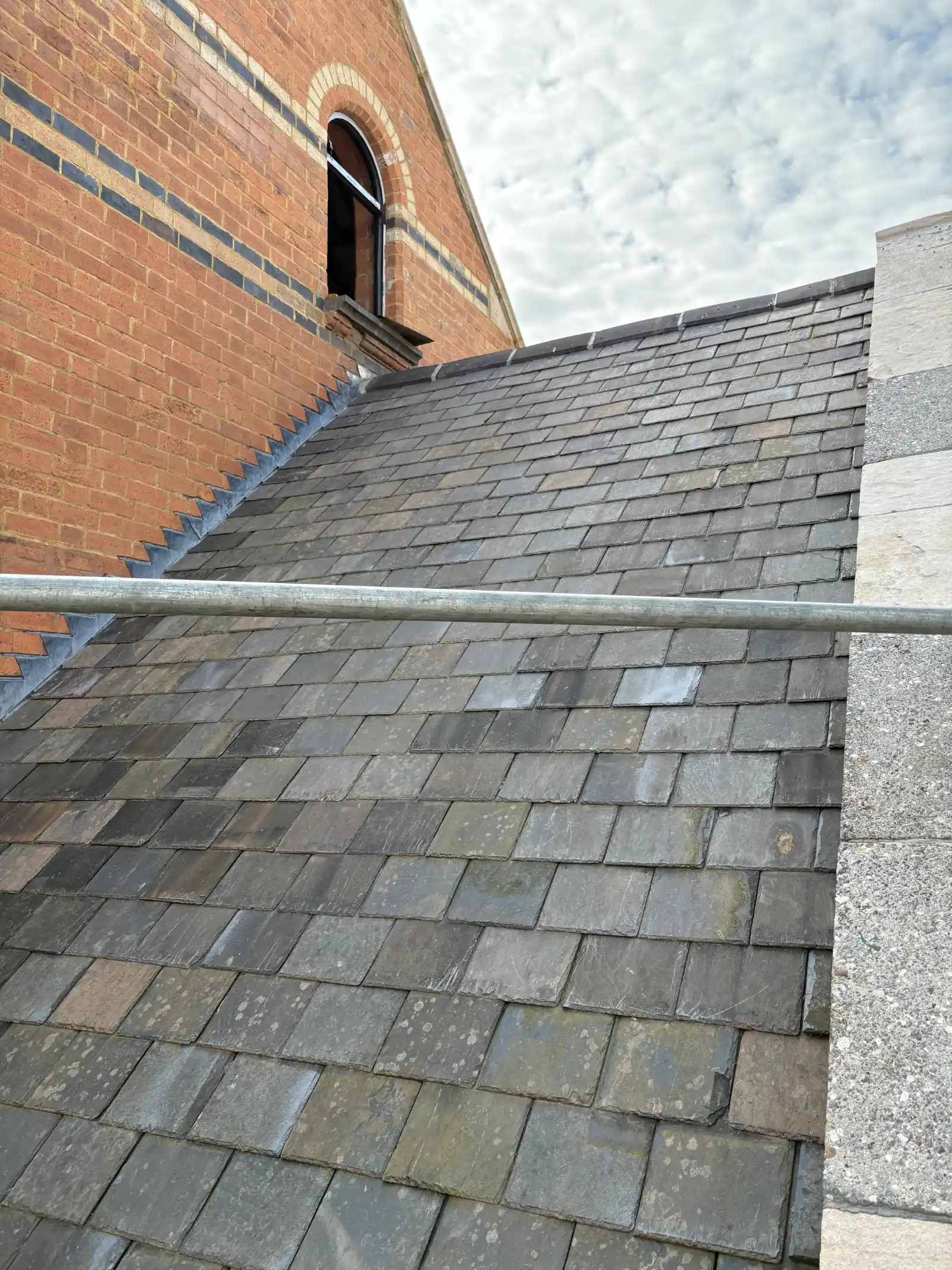 Welsh slate roof — ridge and hip detail