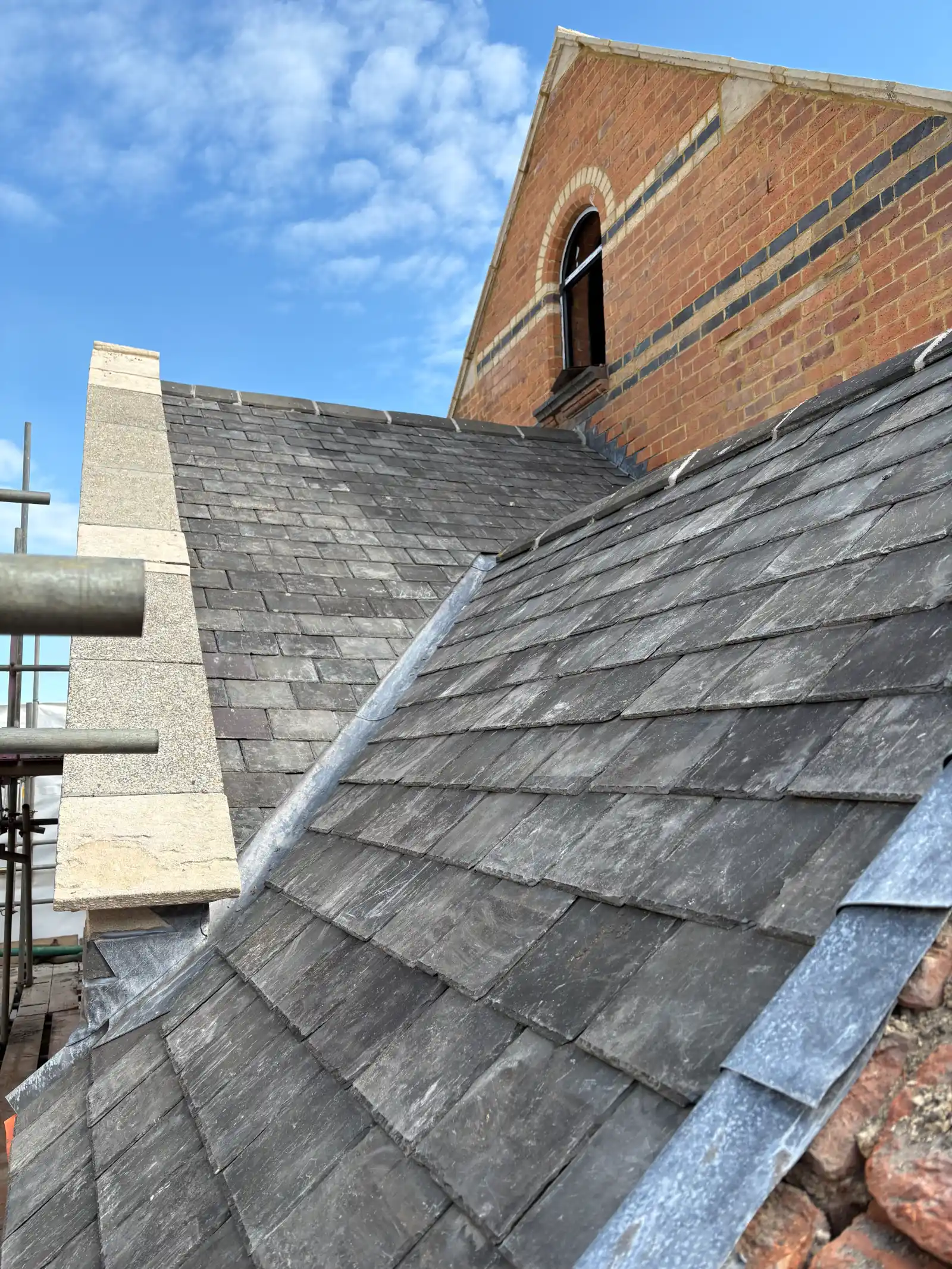 Welsh slate roof — verge and eaves detail
