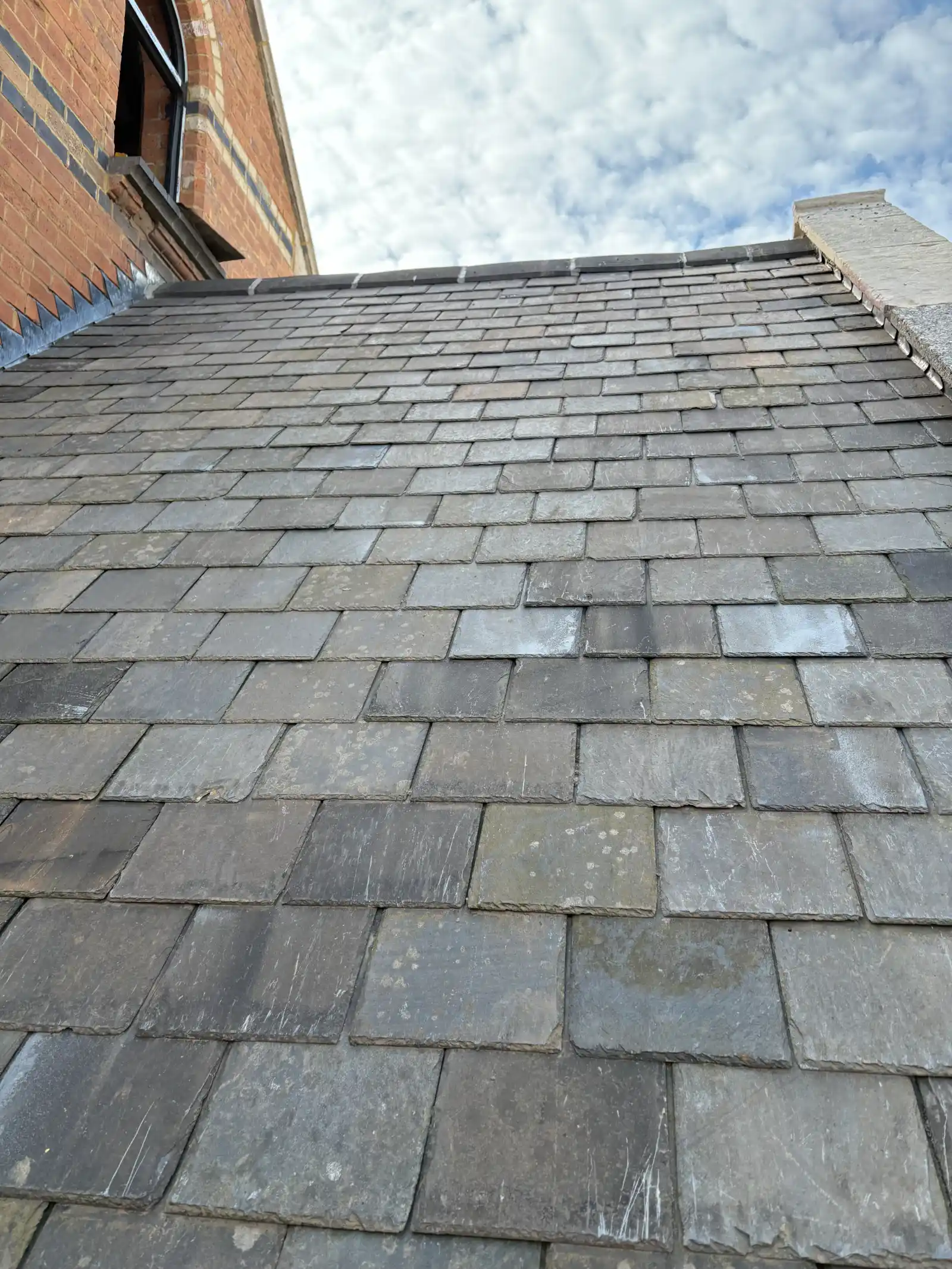 Welsh slate roof — installation in progress